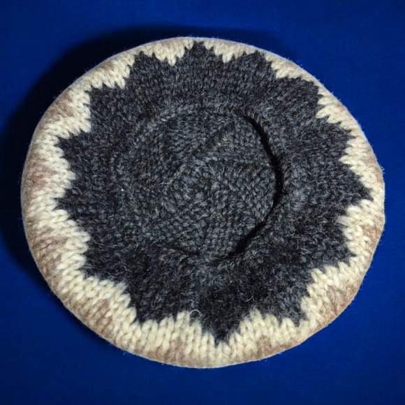 NWOT Handmade Wool Beret Hat, Winter Warm Hat in brown, beige, and grey color - Picture 8 of 10